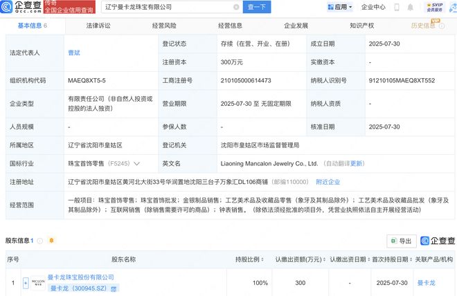 曼卡龍在遼寧新設珠寶公司，工藝美術品市場迎來新活力